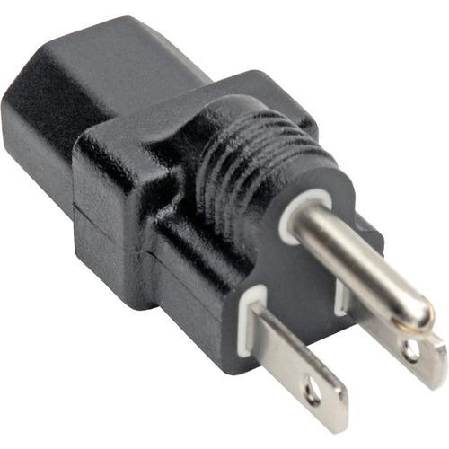 Tripp Lite NEMA 5-15P to C13 Power Cord Adapter - 10A, 125V, Black - 1 x NEMA 5-15P Plug - 1 x IEC 60320 C13 Receptacle - 125 V AC / 10 A - Black