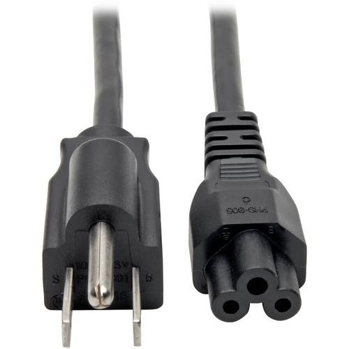 Tripp Lite 3ft Laptop / Notebook Power Cord Cable 5-15P to C5 10A 18AWG 3' - For Notebook - 18 Gauge - 125 V AC / 10 A - Black - 3 ft Cord Length