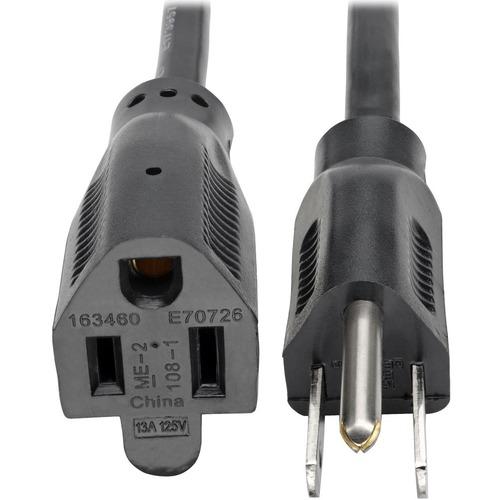 Tripp Lite 3ft Power Cord Extension Cable 5-15P to 5-15R 13A 16AWG 3' - 16 Gauge - 120 V AC / 13 A - Black - 3 ft Cord Length