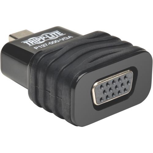 Tripp Lite Mini DisplayPort to VGA Adapter Active Converter Compact DP to VGA M/F - 1 x Mini DisplayPort Male Digital Audio/Video - 1 x HD-15 Female VGA - 1920 x 1200 Supported - Black