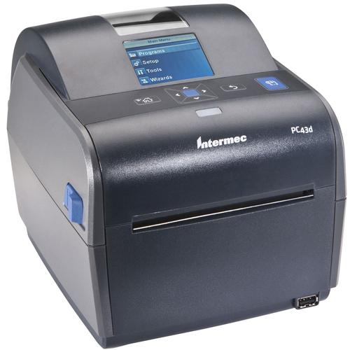 Intermec PC43d Desktop Direct Thermal Printer - Monochrome - Label Print - USB - 2.4" LCD Yes - Real Time Clock - 4.10" Print Width - 203.20 mm/s Mono - 203 dpi - 4.70" (119.38 mm) Label Width - 68" (1727.20 mm) Label Length