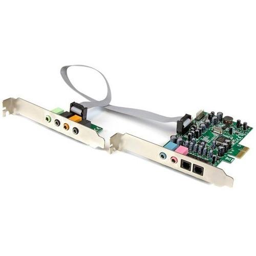 StarTech.com 7.1 Channel Sound Card - PCI Express - 24-bit - 192KHz - 7.1 Sound Channels - Internal - C-Media CM8828 - PCI Express x1 - 92 dB - 3 Byte 192 kHz Maximum Playback Sampling Rate - S/PDIF Out - TAA Compliant