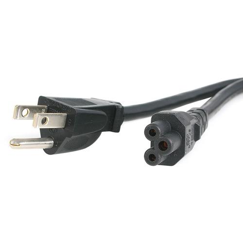Startech Star Tech.com 10 ft Standard Laptop Power Cord - NEMA 5-15P to C5 - For Notebook - Black - 10 ft Cord Length - 1