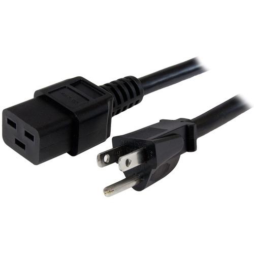 Startech Star Tech.com 10 ft Heavy Duty 14 AWG Computer Power Cord - NEMA 5-15P to C19 - Create a high-powered connection for your server room devices - NEMA 5-15P to C19 Cord - Heavy Duty 14AWG Power Cable for Power Distribution Units - 10 ft NEMA 5-15P