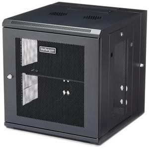 StarTech.com 12U 19" Wall Mount Network Cabinet - 20" Deep Hinged Locking IT Data Enclosure - Flexible Vented Rack w/Shelf - Switch Depth - 12U 19" wall mount network cabinet - switch depth rack enclosure- 180° hinged design - Lockable access to front re