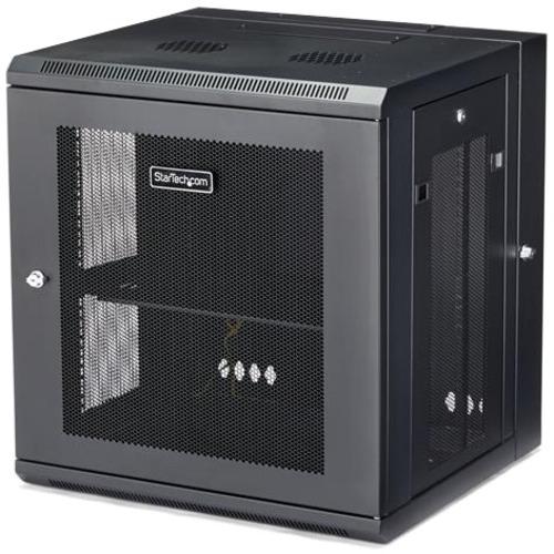 StarTech.com 12U 19" Wall Mount Network Cabinet - 16" Deep Hinged Locking Flexible IT Data Equipment Rack Vented Switch Enclosure w/Shelf - 12U 19 in wall mount network cabinet - Switch depth rack enclosure - 180° hinged design - Lockable access to front