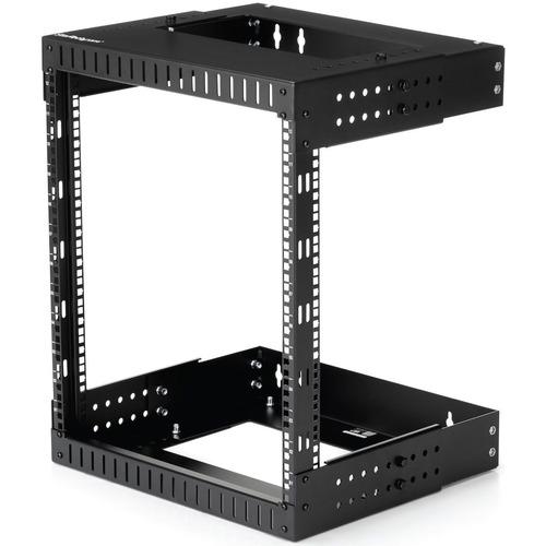StarTech.com 12U 19" Wall Mount Network Rack - Adjustable Depth 12-20" Open Frame for Server Room /AV/Data/Computer Equipment w/Cage Nuts - Adjustable 2 Post 12U 19in wall mount network rack 12-20in mounting depth - EIA/ECA-310 compatible - Open frame de