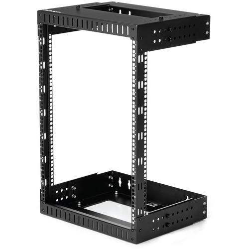 StarTech.com 15U 19" Wall Mount Network Rack - Adjustable Depth 12-20" Open Frame for Server Room /AV/Data/Computer Equipment w/Cage Nuts - Adjustable 2 Post 15U 19in wall mount network rack 12-20in mounting depth - EIA/ECA-310 compatible - Open frame de