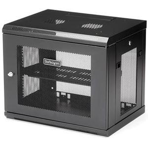 StarTech.com 2 Post 9U 19" Wall Mount Network Cabinet Adjustable 6-15"- Locking Vented IT Equipment/Switch Rack Enclosure /Shelf/Hook&Loop - Secure 9U 19in wall mount network cabinet - Adjustable Depth 6-14.6in IT/Data/Network/Switch Rack Enclosure - 200