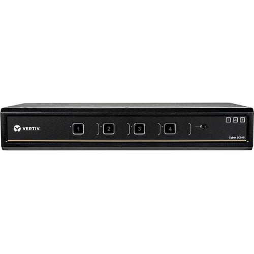 Vertiv Cybex Secure KVM 4-Port DVI-I DH DPP NIAP EAL4+ TAA - 4 Computer(s) - 1 Local User(s) - 3840 x 2160 - 2 x PS/2 Port - 10 x USB - 10 x DVI - Desktop