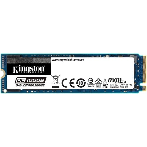 Kingston DC1000B 240 GB Solid State Drive - M.2 2280 Internal - PCI Express NVMe (PCI Express NVMe 3.0 x4) - Server Device Supported - 0.5 DWPD - 248 TB TBW - 2200 MB/s Maximum Read Transfer Rate - 256-bit Encryption Standard - 5 Year Warranty
