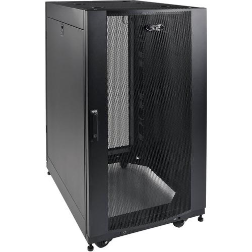 Tripp Lite SR25UBSD3 25U SmartRack Shallow-Depth Rack Enclosure Cabinet - For A/V Equipment - 25U Rack Height27" (685.80 mm) Rack Depth - Floor Standing - Black - Steel - 1360.78 kg Maximum Weight Capacity - 1360.78 kg Dynamic/Rolling Weight Capacity - 1