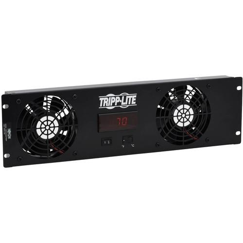 Tripp Lite SRFAN3UDCTEMP Fan Tray - 2 Fan - 3U - 19" (482.60 mm) - 4.8 m³/minBlack