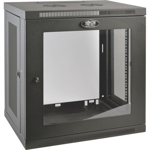 Tripp Lite SRW12UG SmartRack 12U Low-Profile Switch-Depth Wall-Mount Rack Enclosure Cabinet - For Server - 12U Rack Height x 19" (482.60 mm) Rack Width x 16.50" (419.10 mm) Rack Depth - Wall Mountable - Black Powder Coat - Steel - 90.72 kg Maximum Weight