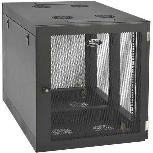 Tripp Lite SmartRack Heavy-Duty Side-Mount Wall-Mount Rack Enclosure Cabinet - For Server - 12U Rack Height x 19" (482.60 mm) Rack Width x 32.50" (825.50 mm) Rack Depth - Wall Mountable - Black - 226.80 kg Static/Stationary Weight Capacity