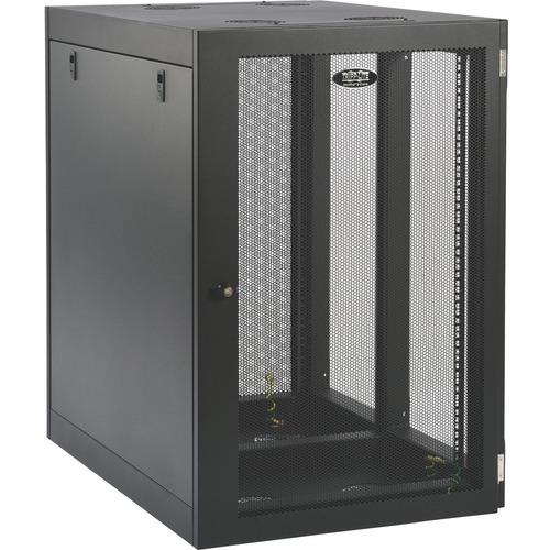 Tripp Lite SmartRack Heavy-Duty Side-Mount Wall-Mount Rack Enclosure Cabinet - For Server - 18U Rack Height x 19" (482.60 mm) Rack Width x 32.50" (825.50 mm) Rack Depth - Wall Mountable - Black - 226.80 kg Static/Stationary Weight Capacity