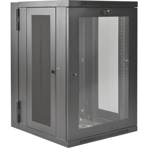 Tripp Lite SRW18USDPG SmartRack 18U UPS-Depth Wall-Mount Rack Enclosure Cabinet - For UPS - 18U Rack Height x 19" (482.60 mm) Rack Width x 24.50" (622.30 mm) Rack Depth - Wall Mountable - Black, Clear - Steel, Acrylic - 113.40 kg Maximum Weight Capacity