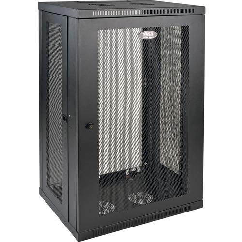 Tripp Lite SmartRack 21U Wall-Mount Standard-Depth Rack Enclosure Cabinet - 21U Rack Height x 19" (482.60 mm) Rack Width x 16.50" (419.10 mm) Rack Depth - Wall Mountable - Black - 90.72 kg Maximum Weight Capacity - 90.72 kg Static/Stationary Weight Capac