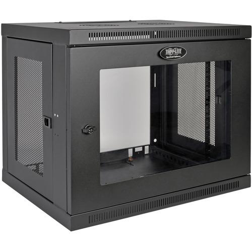 Tripp Lite SRW9UG SmartRack 9U Wall-Mount Standard-Depth Rack Enclosure Cabinet - For LAN Switch - 9U Rack Height x 19" (482.60 mm) Rack Width x 16.50" (419.10 mm) Rack Depth - Wall Mountable - Black - Plexiglass - 90.72 kg Maximum Weight Capacity - 63.5