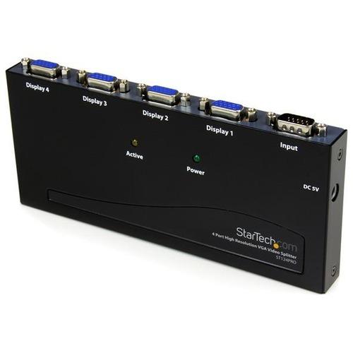 StarTech.com 4 Port High Resolution VGA Video Splitter - 350 MHz - 1 x Computer