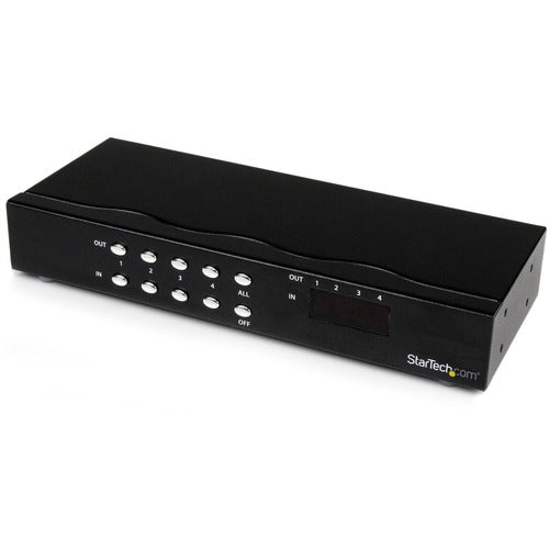 StarTech.com StarTech.com 4x4 VGA Video Matrix Switch Splitter with Audio - Share up to four distinct VGA inputs and audio source signals between multiple monitors - video matrix switch - VGA video switch - vga video switcher -4x4 VGA Matrix