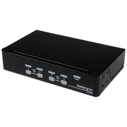 StarTech.com 4 Port 1U Rackmount USB KVM Switch with OSD - 4 Port - 1U - Rack-mountable