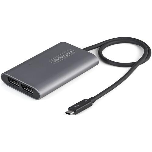 StarTech.com Thunderbolt 3 to Dual DisplayPort Adapter DP 1.4 - Dual 4K 60Hz or Single 8K/5K TB3 to DP Monitor Video Adapter - Mac/Windows - Thunderbolt 3 to Dual DisplayPort 1.4 Adapter - Dual 4K 60Hz/1440p/1080p or 1x 8K 30Hz/5K 60Hz - HDR/DisplayHDR/H
