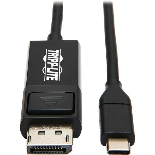 Tripp Lite U444-006-DP-BE USB-C to DisplayPort Adapter, M/M, Black, 6 ft. - 6 ft DisplayPort/Thunderbolt 3 A/V Cable for Smartphone, Projector, Chromebook, Notebook, Monitor, Tablet, MacBook, HDTV, Audio/Video Device, Desktop Computer - First End: 1 x US