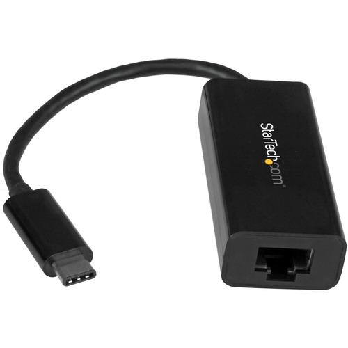 StarTech.com USB C to Gigabit Ethernet Adapter - Thunderbolt 3 - 10/100/1000Mbps - Black - Adds a GbE connection your computer - Instant connection with native driver support - Supports 10 / 100 / 1000 Mbps with auto-detection - Access large files with c