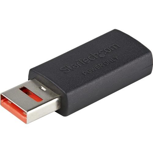 StarTech.com Secure Charging USB Data Blocker Adapter, Male/Female USB-A Data Blocking Charge/Power-Only Charging Adapter for Phone/Tablet - USB-A data blocking charging only adapter prevents data theft/spyware/malware - Power-Only No Data Pins - Male/Fe