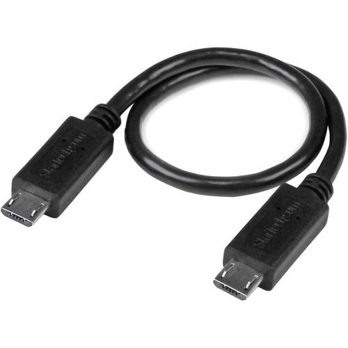 StarTech.com 8in USB OTG Cable - Micro USB to Micro USB - M/M - USB OTG Adapter - 8 inch - Connect your USB On-the-Go capable tablet or phone to an external drive or other Micro USB device - 8" Micro USB to Micro USB OTG Cable M/M - 8in USB OTG Cable - 8