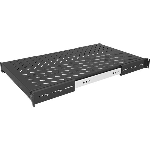 Vertiv? 1U Depth Adjustable Sliding Shelf 100lbs Black (Qty 1) - 1U Rack Height x 19" (482.60 mm) Rack Width x 33.60" (853.44 mm) Rack Depth - Rack-mountable - Black - Metal - 45.36 kg Maximum Weight Capacity
