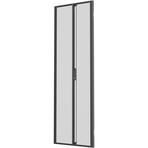 Vertiv? 42U x 600mm Wide Split Perforated Doors Black (Qty 2) - Metal - Black - 42U Rack Height - 2 Pack - 23.62" (600 mm) Width
