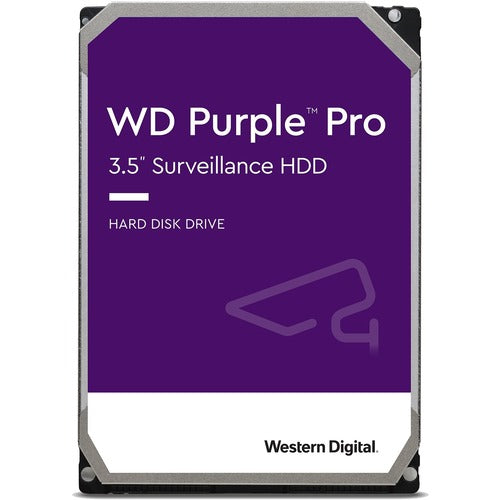 Western Digital Purple Pro WD181PURP 18 TB Hard Drive - 3.5" Internal - SATA (SATA/600) - Conventional Magnetic Recording (CMR) Method - Server, Video Surveillance System, Storage System Device Supported - 7200rpm - 550 TB TBW - 5 Year Warranty - PuriLite
