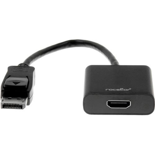 Rocstor DisplayPort (male) to HDMI (female) Adapter Converter - 1 Pack - 1 x DisplayPort Male Digital Audio/Video - 1 x HDMI Female Digital Audio/Video - 1920 x 1200 Supported - Black