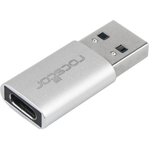 Rocstor Premium USB 3.0 Hi-Speed Adapter, USB Type A to USB-C (M/F) - Type C Female USB - Type A Male USB - Nickel Connector - Gray