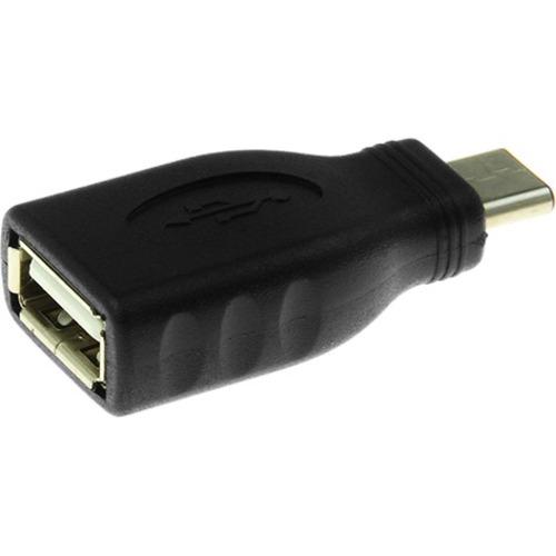Rocstor Premium USB Data Transfer Adapter - 1 Pack - 1 x Type C Male USB - 1 x Type A Female USB - Nickel Connector - Black