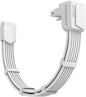 EZDIY-FAB Shield PCIE 5.1 GPU Extension Cable with 90 Degree 12V-2x6 Angle Adapter,16pin (12+4) 12VHPWR PCIe 5.1 PSU Cable Extension for RTX 40 Series with Combs-Reverse Type-White