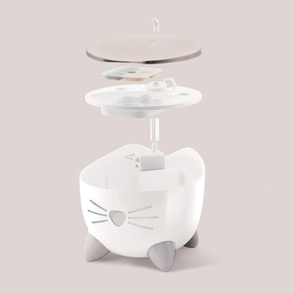 Catit PIXI Cat Water Fountain, 2.5 L, White, Modern Cat Fountain, Silent Pump for Indoor Cats, Different Flow Settings, Fontaine Pour Chat, Pet Water Fountains