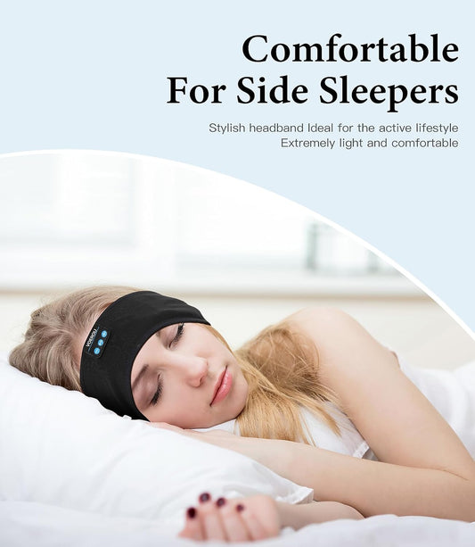 Bluetooth Sleep Headphones Headband, Adjustable Wireless Sleeping Headphones with HD Speakers, Long Playtime Audio Headband for Sleep, Workout, Yoga, Travel and Relaxation - PuriLite