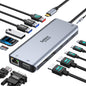 Selore USB C Docking Station for Laptop Dual Monitors, Upgrade14 in 1 Triple Docking Station Dual Monitor Display USB C Hub Dual HDMI Adapter Dongle with 2HDMI for Dell/HP/Lenovo/Surface/MacBook Air