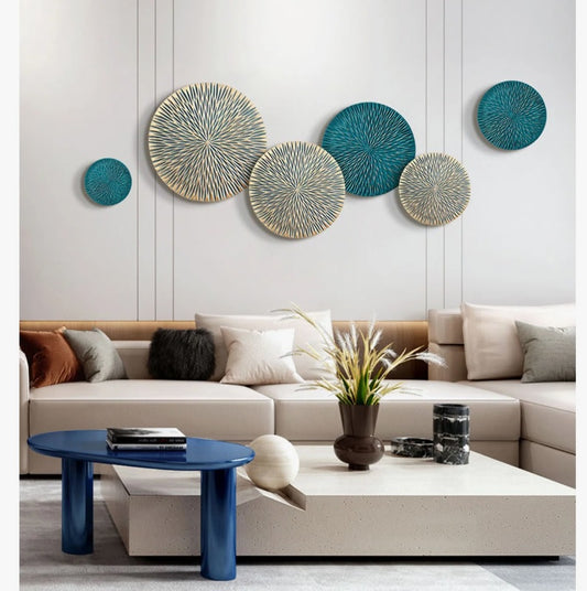 Modern Minimalist Wooden Round Wall Decoration | Hand-Carved Dimensional Wall Art