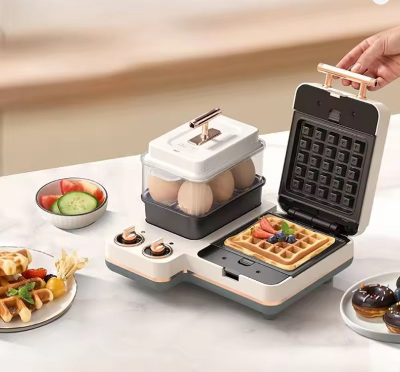 Purilite Select 1200W Sandwich Maker & Waffle Grill – Multifunction Breakfast Machine with Adjustable Thermostat, Non-Stick Plates & Food Steamer 220V - PuriLite