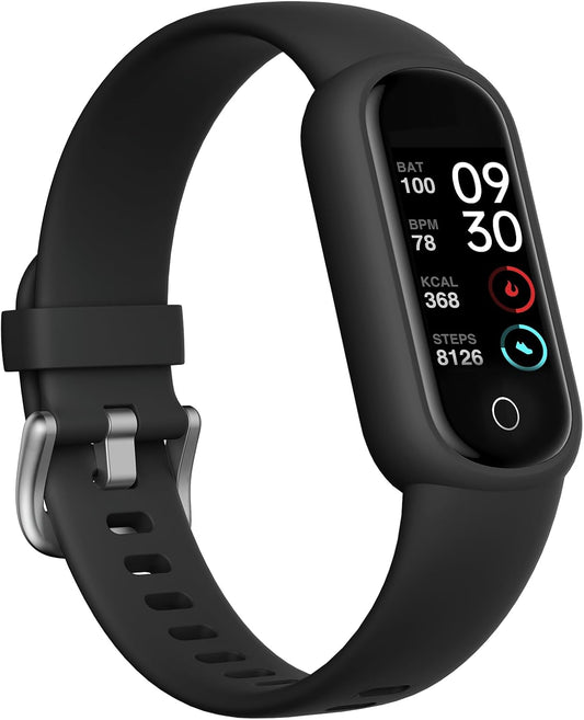 TOOBUR Fitness Tracker Watch with Sleep Tracker/IP68 Waterproof, Activity Tracker with Pedometer Step Counter, Health Watch for Women Men with 14 Sports Compatible Android iOS, Black
