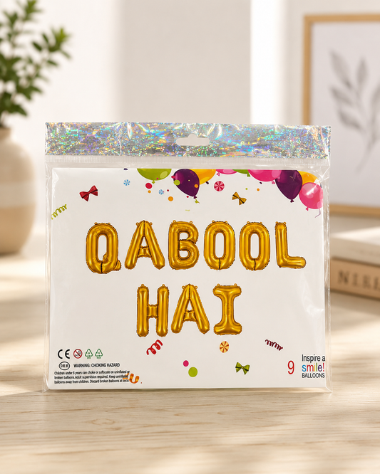 Premium Quality Foil Balloons | Qabool Hai, Dholki & Umrah Mubarak | Party Decorations