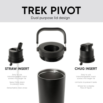 Simple Modern Trek Pivot | 40oz Flip Straw Tumbler with Handle | Water Bottle & Boot | Interchangeable Straw & Chug Lids | Insulated Stainless Steel Jug | Gym Sports Outdoors | Lavender Mist