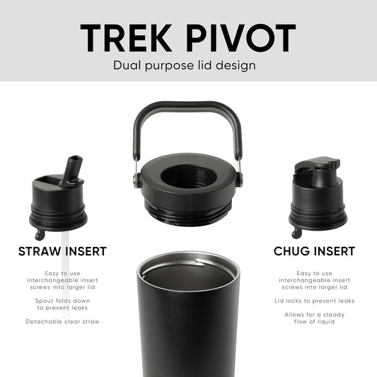 Simple Modern Trek Pivot | 40oz Flip Straw Tumbler with Handle | Water Bottle & Boot | Interchangeable Straw & Chug Lids | Insulated Stainless Steel Jug | Gym Sports Outdoors | Lavender Mist