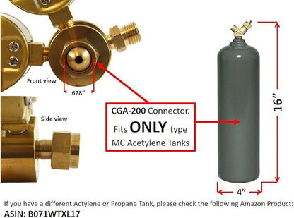 SÜA - Oxygen and Acetylene Regulators Welding Gas Gauges -Pair - Rear Entry - LDB series