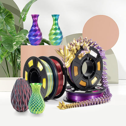 iSANMATE PLA 3D Printer Filament, PLA Filament 1.75mm Bundle Dual Color Filament Silk PLA, Dimensional Accuracy +/- 0.02 mm, 250g x 4 Pack