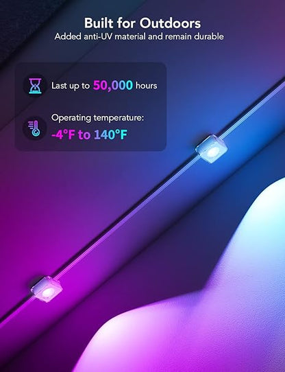 Govee Permanent Outdoor Lights, Smart RGBIC Outdoor Lights with 75 Scene Modes, 50ft with 36 LED Eaves Lights, IP67 Waterproof, for Christmas Decorations, Work with Alexa, Google Assistant